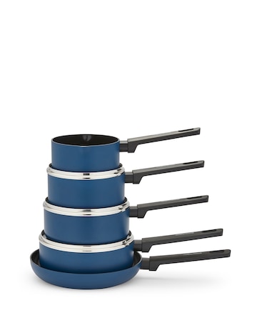 Morphy Richards Recycled Aluminium Blue 5 Piece Pan Set