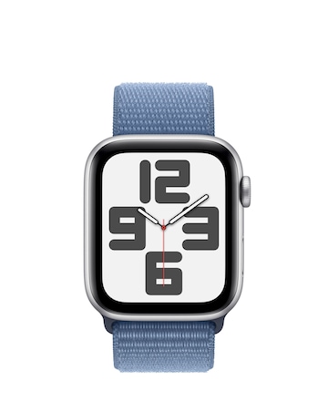 Apple Watch SE GPS 44mm Silver Aluminium Case, Winter Blue Sport Loop