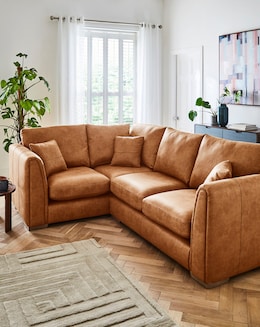 Goliath Faux Leather Left Hand Corner Sofa