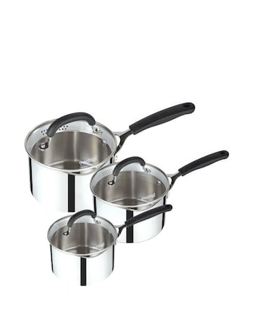 Prestige Made to Last 3 Piece Straining Saucepan Set