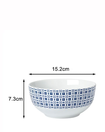 Waterside Blue Geo 16 Piece Dinner Set