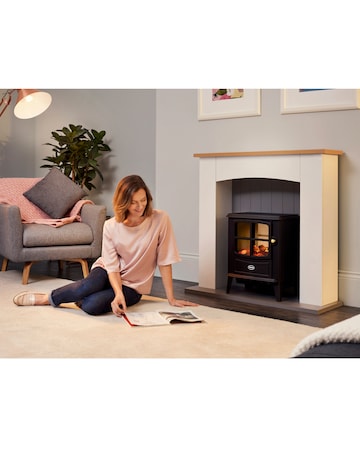 Dimplex OKM20 Oakmead White Electric Stove Fire Suite