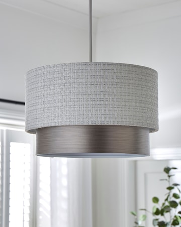 Boucle and Metallic Two Tier Easy Fit 35cm Shade