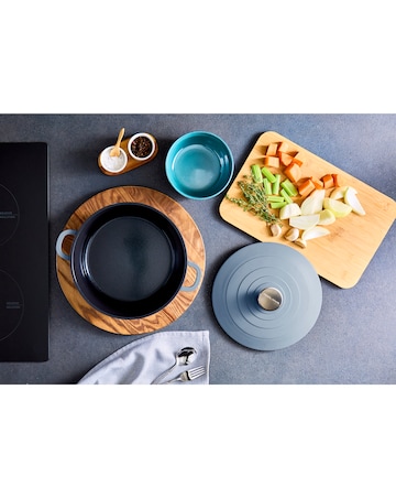 Morphy Richards Cast Aluminium 24cm Blue Casserole Dish