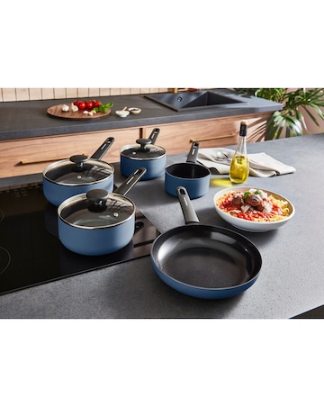 Morphy Richards Recycled Aluminium Blue 5 Piece Pan Set