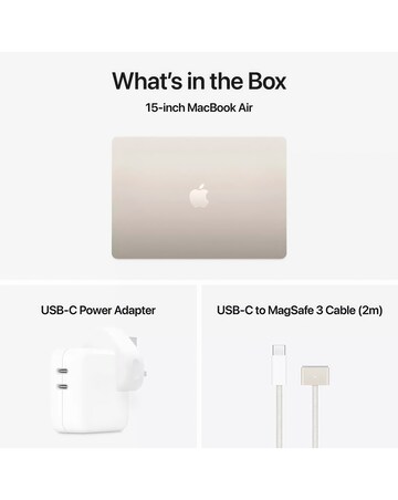 Apple MacBook Air (M4, 2025) 15in 10-Core CPU 10-Core GPU 16GB 256GB - Starlight