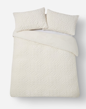 Tufted Winter Snowflake Fleece Duvet Cover Set