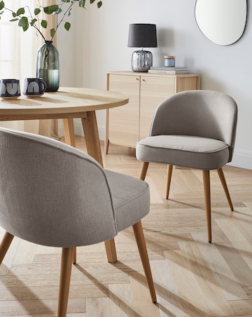 Charlotte Dining Table with 6 Emilie Fabric Chairs