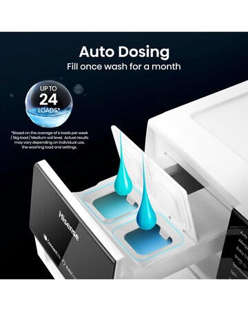 Hisense 5S Series WF5S1245BB 12kg Auto Dosing Washing Machine - Black