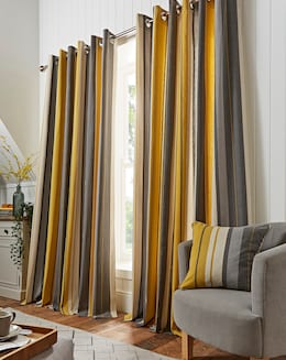 Fusion Whitworth Stripe Eyelet Curtains