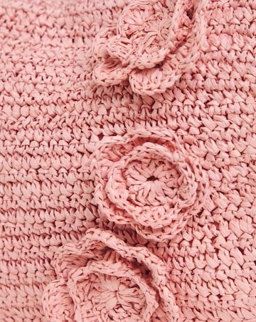 Floral Raffia Mini Tote Bag