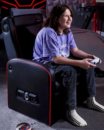 X Rocker Shift Luxe Jr 2.1 Audio Ottoman Gaming Chair for Kids