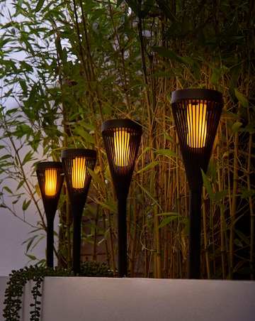 4 Urbane Flaming Stake Lights