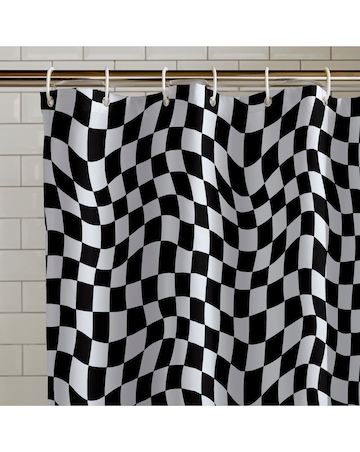Catherine Lansfield Checkerboard Shower Curtain