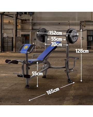 Marcy MWB-36780b Starter Weight Bench with 36kg Weight Set