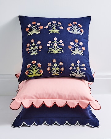Eden Embroidered Floral Cushion