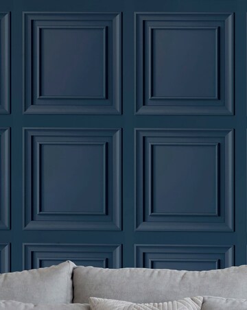 Fresco Wood Panel Blueberry Wallpaper