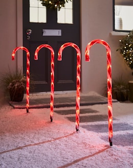 Candy Cane Path Lights - Set of 4