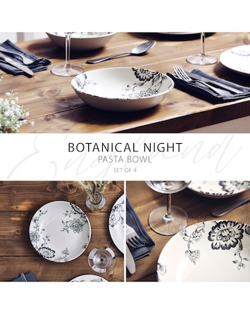 Wade Botanical Night Set of 4 Pasta Bowls