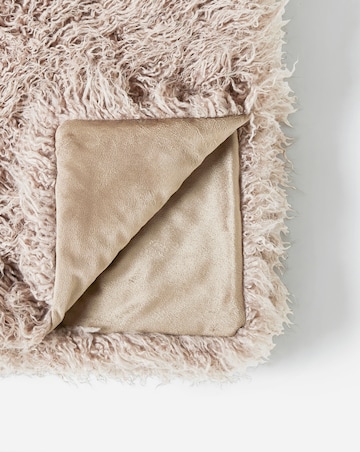 Mongolian Faux Fur Throw - Mink