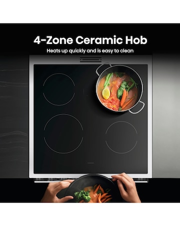 Hisense HDCEC6C20W 60cm Electric Double Cooker - Whte