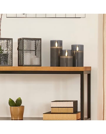 Set of 3 Smoked LED Candles