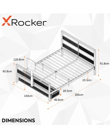 X Rocker Base Camp Double Bed with Vesa Mount Bracket - Black