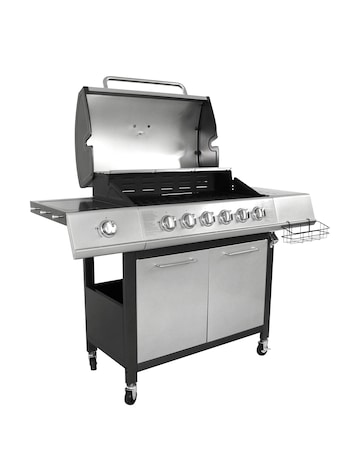 Charles Bentley 6 Burner Gas BBQ with Side Burner