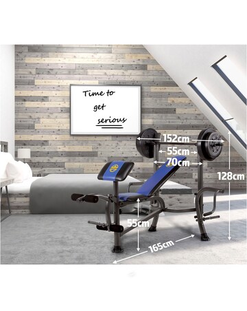 Marcy MWB-36780b Starter Weight Bench with 36kg Weight Set