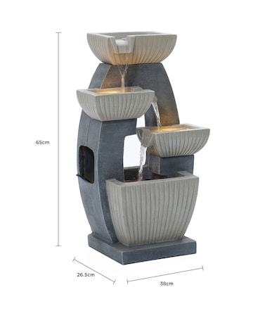 Charles Bentley 4 Tier Ridged Cascading Bowls Water Feature