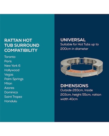 Lay-Z-Spa 200cm Round Rattan Hot Tub Surround