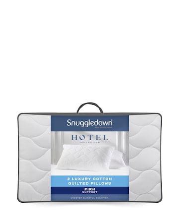 Snuggledown Luxury Cotton Quilted Firm Support Pillows - 2 Pack