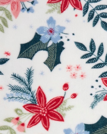 Noelle Christmas Floral Fleece Throw