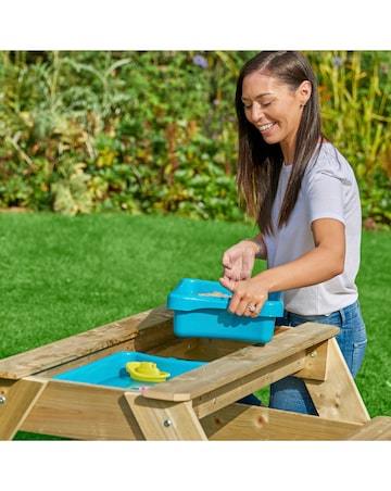 Tp Deluxe Wooden Picnic Table Sandpit