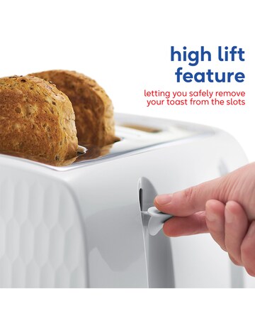 Russell Hobbs 26070 Textured Honeycomb White 4 Slice Toaster
