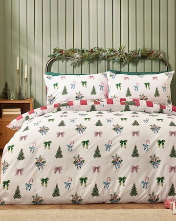 Catherine Lansfield Christmas Stripe Duvet Set