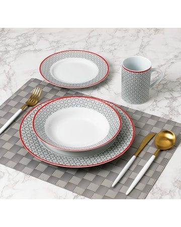 Waterside 24 Piece Grey Dinner Set
