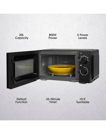 Abode AMM2005B 20L Manual Microwave - Black