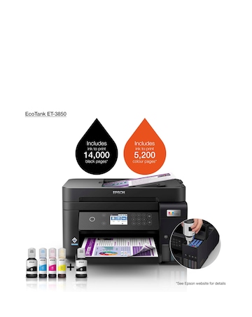 Epson EcoTank ET-3850 A4 Multifunction Wi-Fi Inkjet Printer