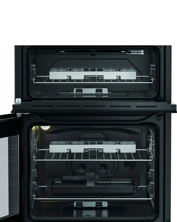 Hotpoint HDG6GDCB1 60cm Gas Double Cooker with Glass Lid - Black + Install