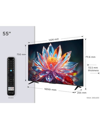 TCL 55T6CUK 55in 4K QLED Fire TV with Freely