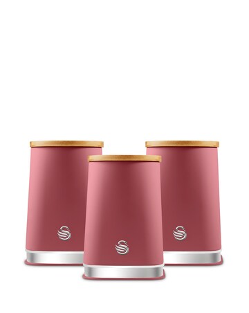 Swan Nordic Set of 3 Canisters Fuschia Rose