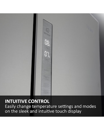 Haier HFR5719EWMP Total No Frost American Fridge Freezer Silver + Install