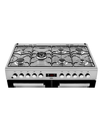 Beko KDVF100X Double Oven with Grill - Gas Range Cooker - Stainless Steel