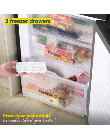 Russell Hobbs RH180FFFF551E1BWD Frost-Free Fridge Freezer with Water Dispenser