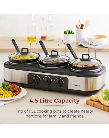 Tower T16015 3 x 1.5 Litre Pot Slow Cooker