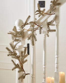 Champagne Glitter Fir Garland 1.6m