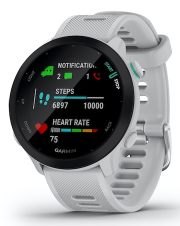 Garmin Forerunner 55 GPS Running Smart Watch - White