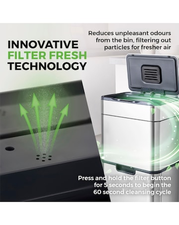 Tower 50L Ozone Recycling Sensor Bin Silver