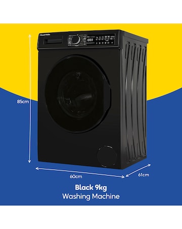 Russell Hobbs RH914W116B, 9kg, 1400rpm, Washing Machine - Black